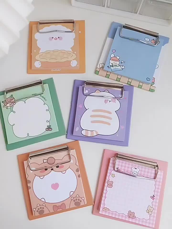 BISA COD S6372 Memo Pad Karakter Lucu / Catatan Klip Papan Kreatif / Aesthetic Clipboard Sticky Notes Kertas Foto Paper Stationery