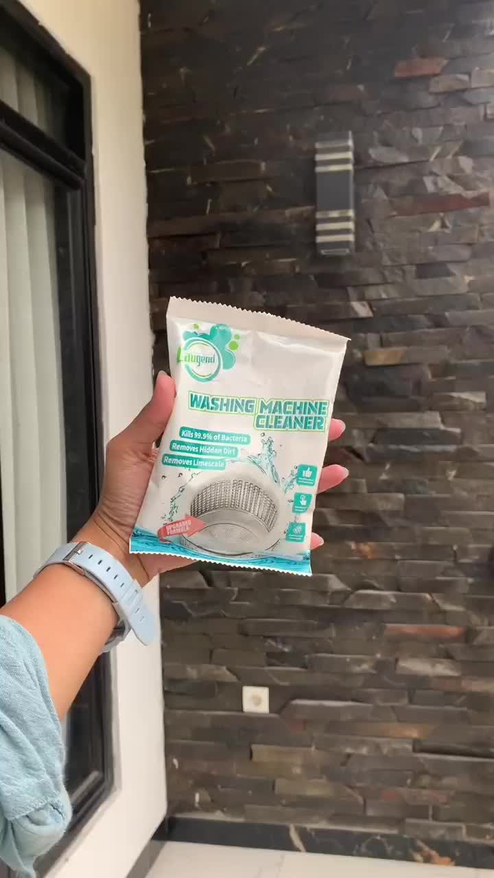 {Laugend} Pembersih Mesin Cuci, Pembersih Mesin Basuh Sterilisasi, Penghilang Kerak, Penghilang Bau, Bubuk Cuci, 3 Bungkus/Kotak - 1 PCS