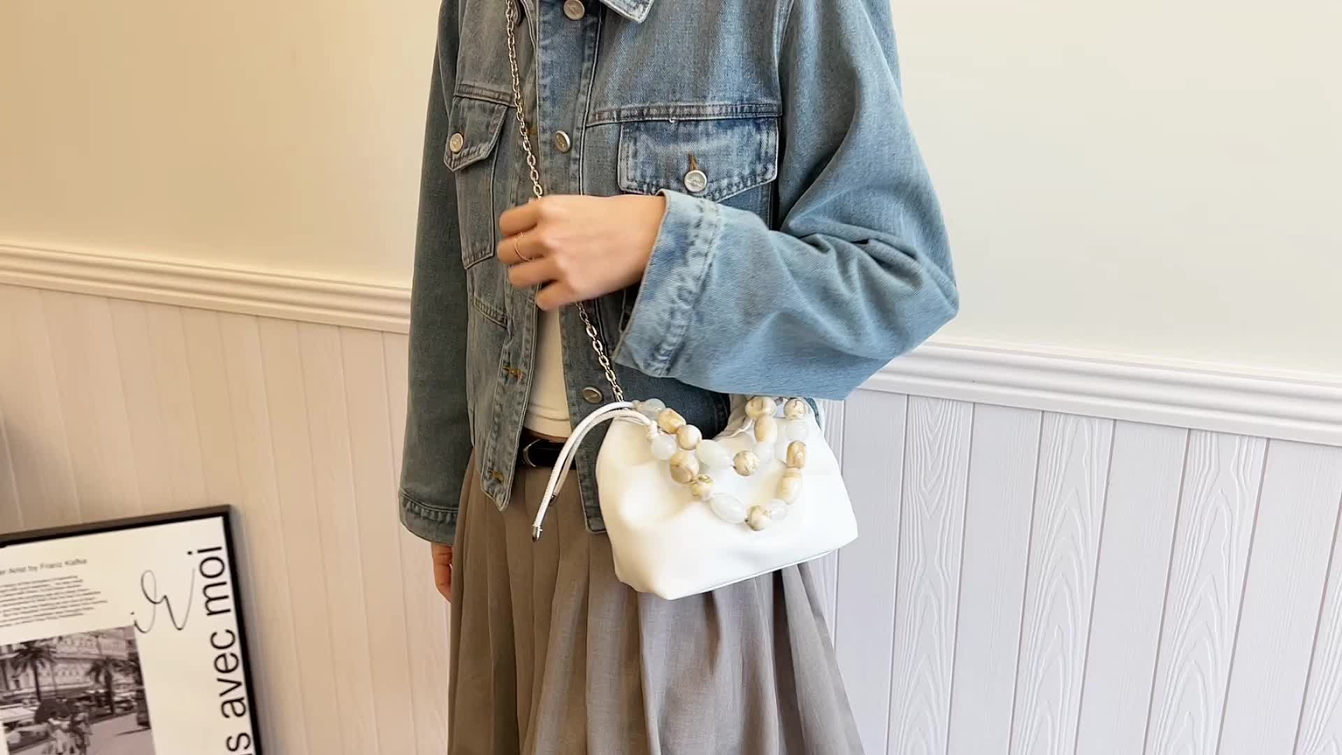 【COD√】Stok Tersedia! Tas Kulit Wanita Tas Selempang Cloud Tas Tangan Kerikil Tas HP Lucu Shoulderbag Slingbag