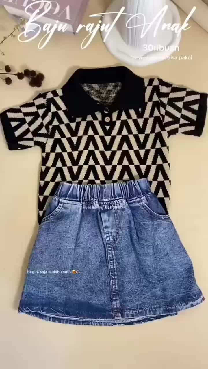V-Knitted Baju Atasan Rajut Anak unisex Krah polo premium motif v usia 1-6 tahun Cotton