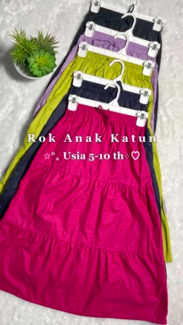 5-10 Tahun Cera Skirt Seri  2 Rok Flare Rempel Susun Katun Poplin Anak Rok Korea Fashion Anak Perempuan