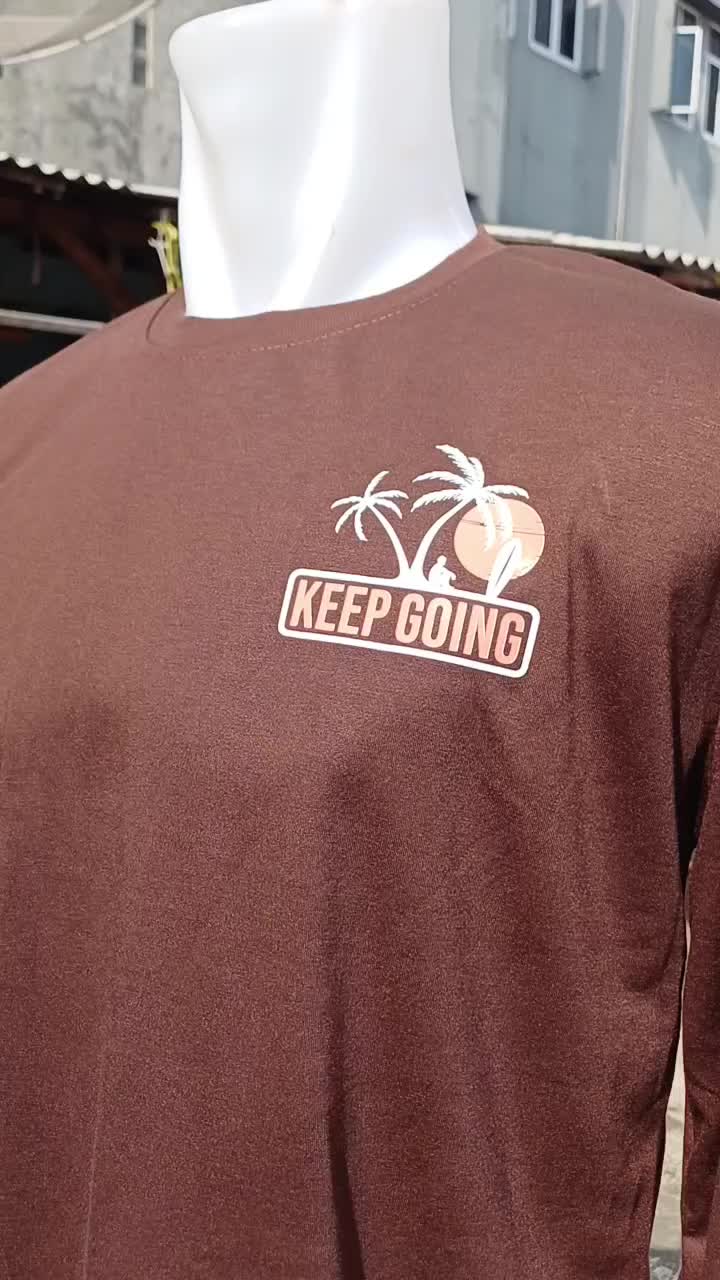 Keep Going Kaos oblong polos lengan panjang pria wanita dewasa bahan pe 24s  semi katun dengan ukuran L,XL,XXL Hitam Distro