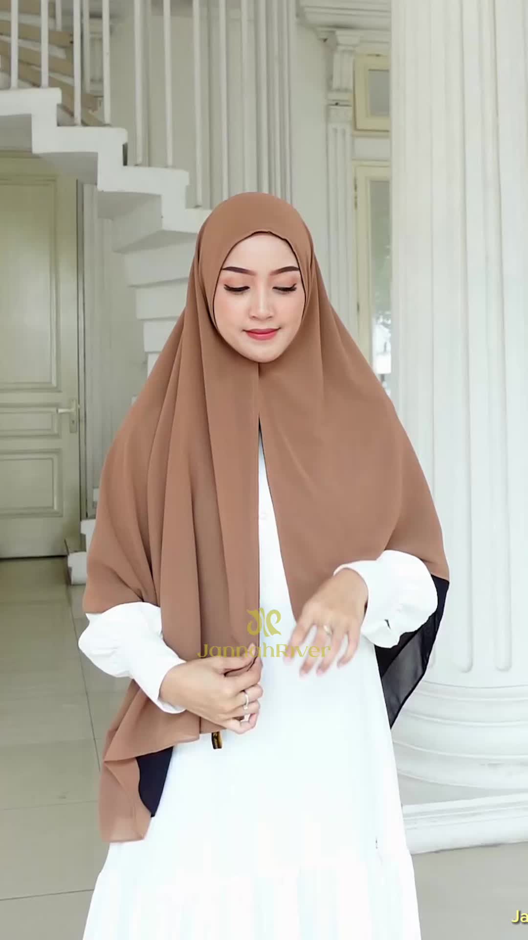 Pashmina Instan Bolak-balik PASTANBOBA Jannah River 1 Hijab 2 Layer Warna Bahan Ceruty Babydoll Premium Kerudung Wanita Muslim