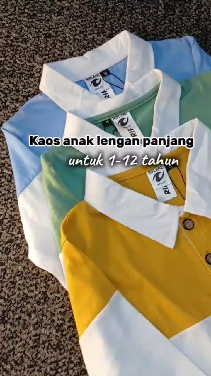 RIPLANE Kaos Longsleeve Series Anak Cotton Combed 30s Usia 1-12 Tahun | Rugby Overcast