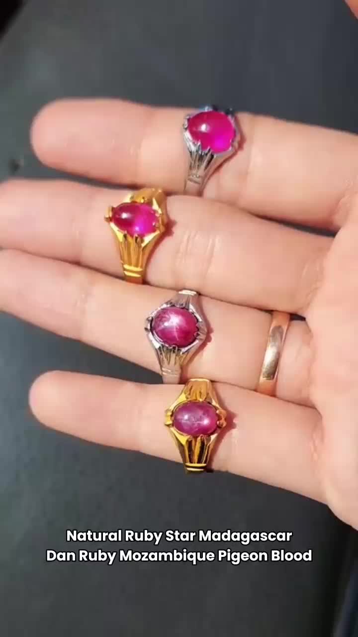 CINCIN BATU RUBY ASLI UNTUK PRIA & WANITA KARIR MODEL TITANIUM SIMPLE ADJUSTABLE ORIGINAL by DEWATA SILVER BALI