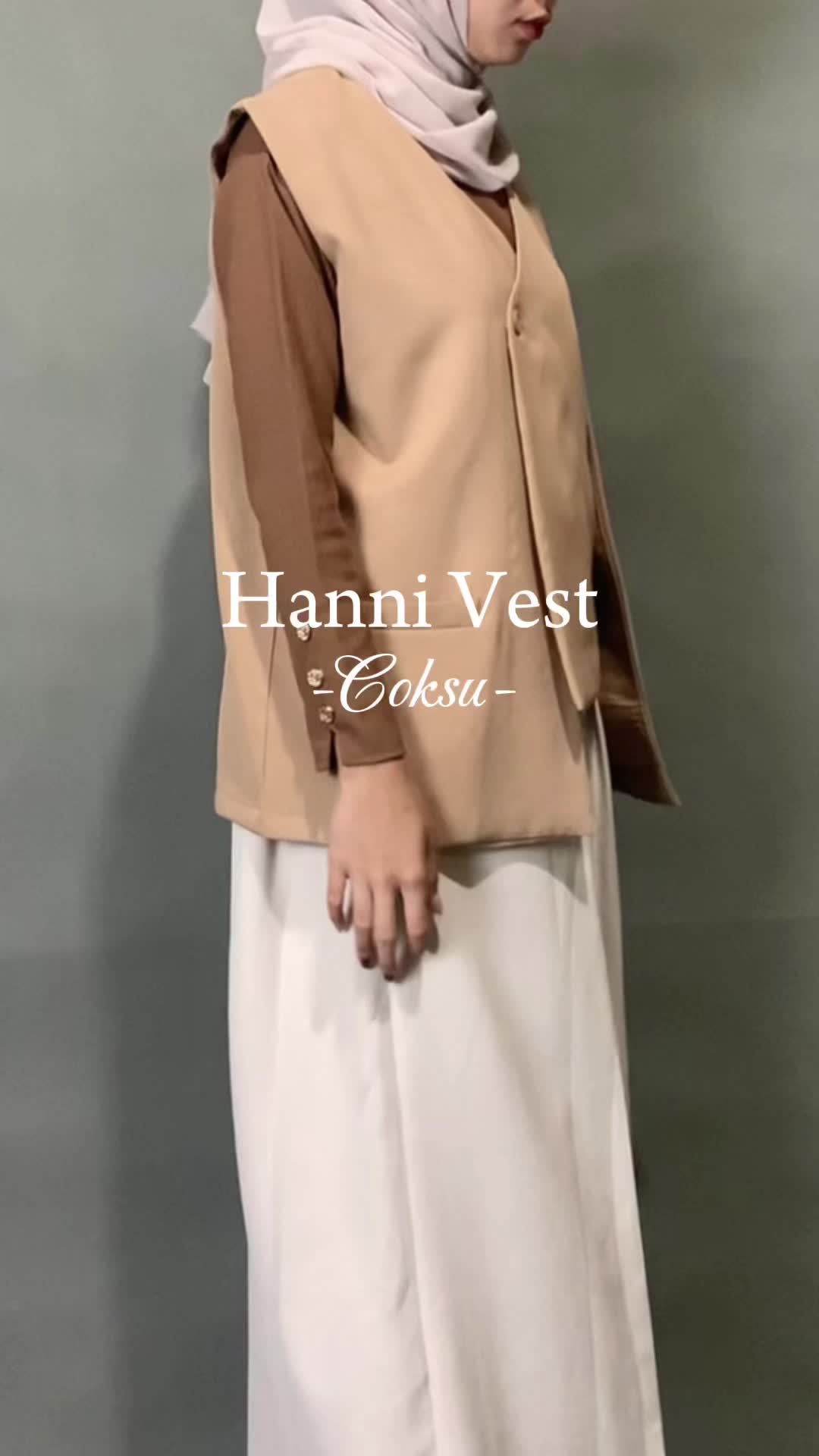 Hanny Vest Outer Rompi Wanita - Atasan Luaran Oversize Korean Style - Rompi Sleeveless Top