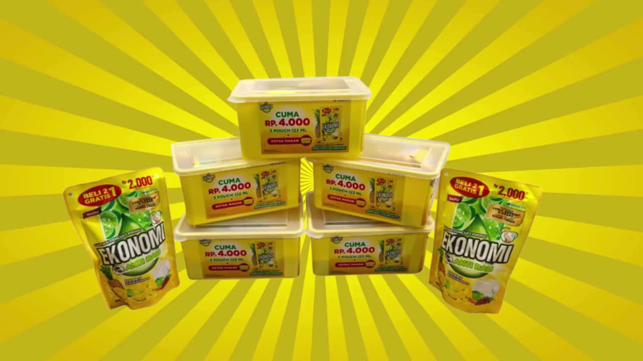 Sabun Cuci Piring Ekonomi  nanas jeruk nipis 122 ml Kemasan per Box isi 3 pcs