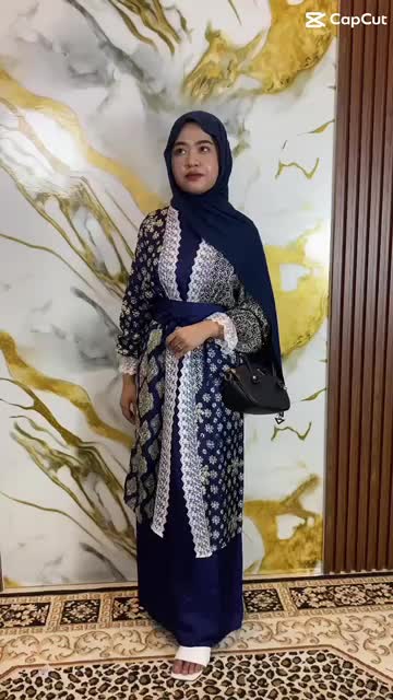 Ananda Signature - Set batik  -Outer Renda belt   dan Inner Gamis Wanita  Setelan Panjang