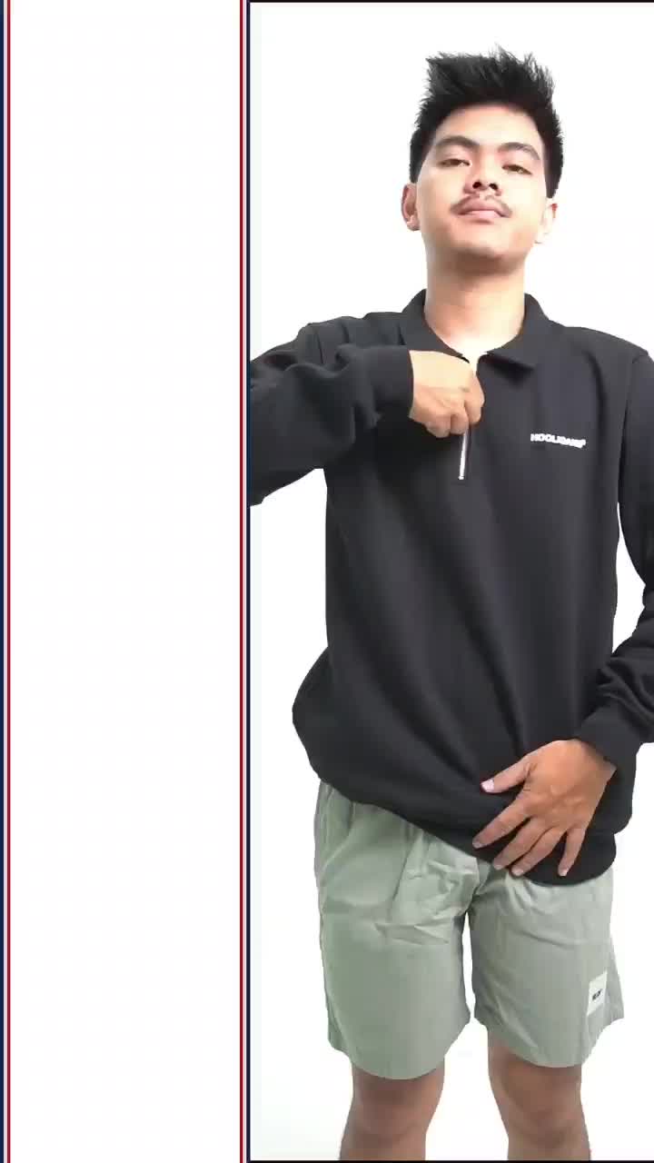 Hooligans Sweatshirt Halfzip Nakata Abu Hitam Basic Zipper