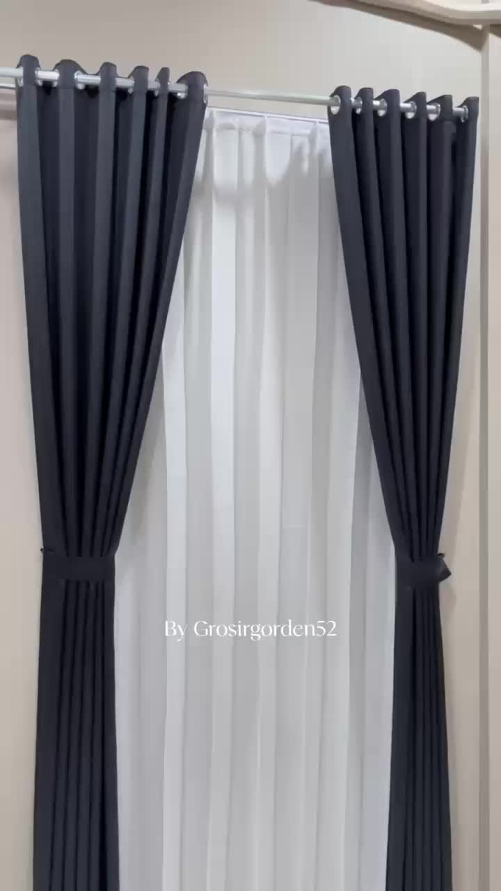 GORDEN DOFF 12 GELOMBANG 24 RING - GORDYN PREMIUM BLACKOUT 90% - COD - FREE STEAM UAP - HEMAT PROMO DISKON - BAHAN TEBAL MINIMALIS BLACKOUT - Pintu, Gordyn, Jendela Tali , Curtain, Tirai, Horden