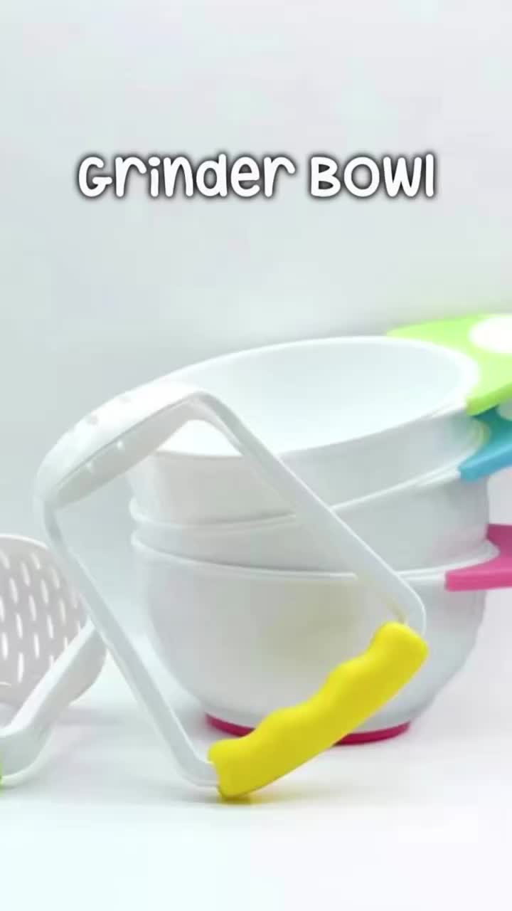 BISA COD 6315 Set Penghancur Makanan Bayi 2 in 1 / Dengan Mangkok Ujung Masher Aman Maker