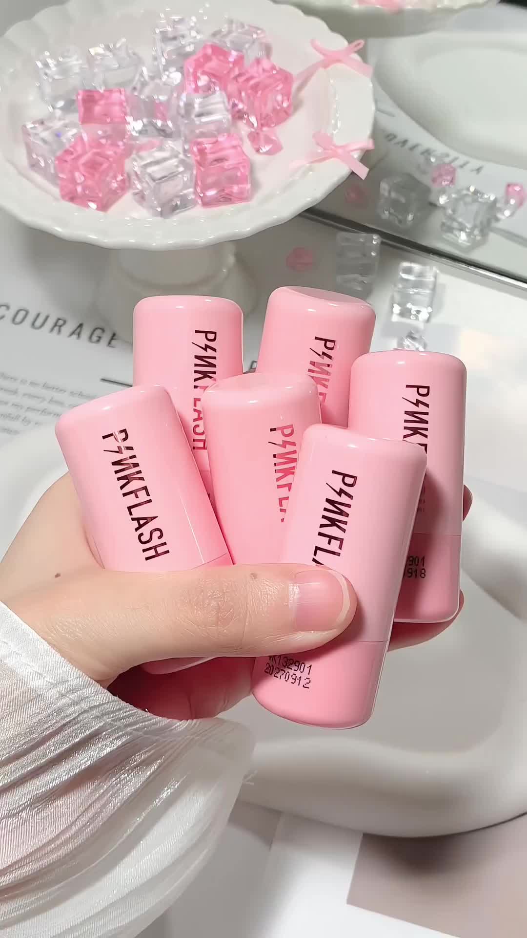 [Official]PINKFLASH Multi-Use Watery Blush Stick Healthy and Rosy Cream High pigment Long-lasting 6 Shades