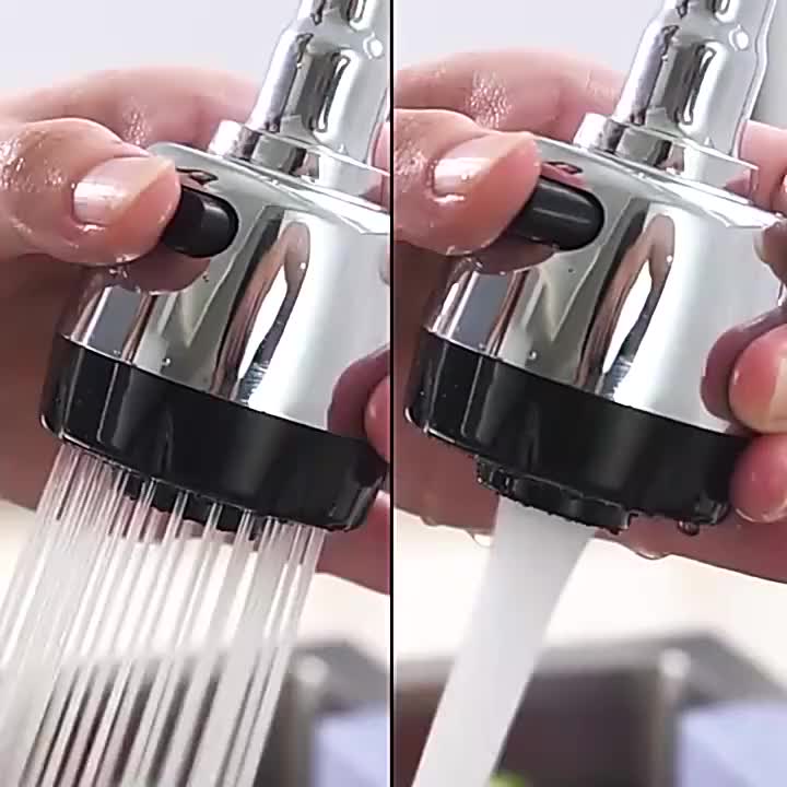 Flexible Cuci Piring Kran Leher Angsa Air Tembok 2 Mode Keran