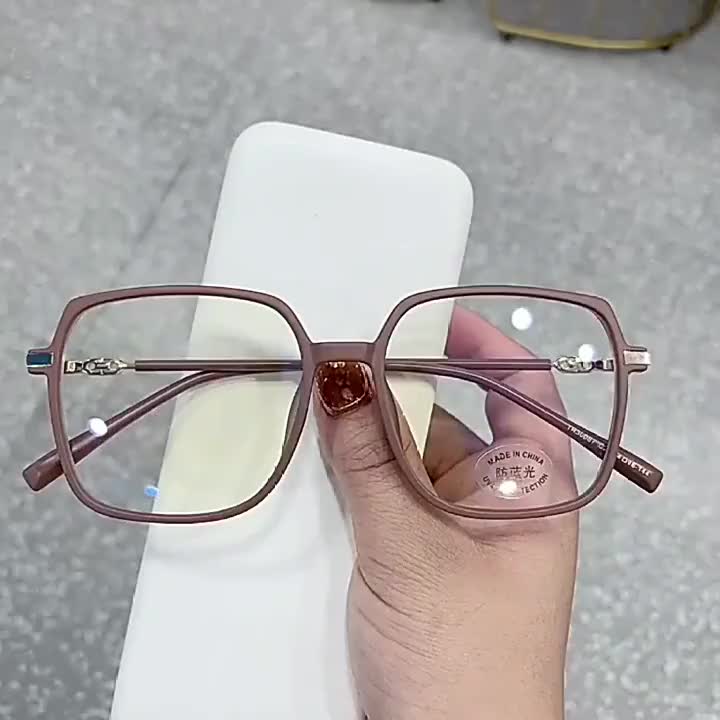 Kacamata Wanita Lensa Photocromic Frame Persegi Gaya Korea Eyewear Sunglasses Bingkai Retro Petak High Quality GRATIS BOX