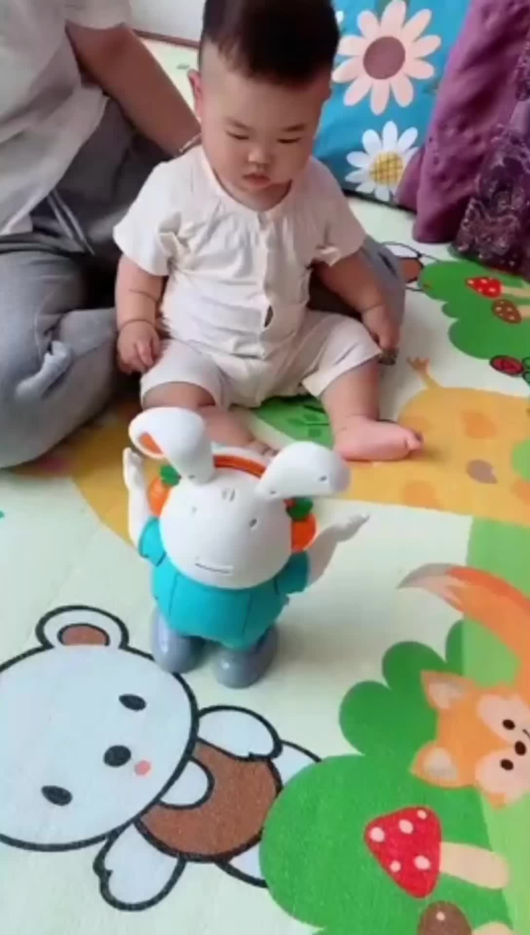 LIVE COD robot baru, robot mainan anak, menari dengan musik dan, mainan elektrik, robot hewan, monyet, gajah, anjing, kelinci, harimau, sapi Electric Musical lampu toys