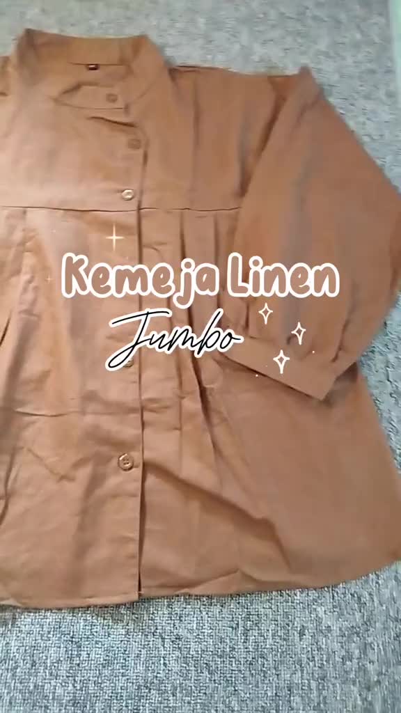 BLUES ATASAN KEMEJA S M L XL XXL XXXL 5L Baju Linen Kancing Santai Kerja Lembut Wanita Panjang Oversize Basic Hitam Casual