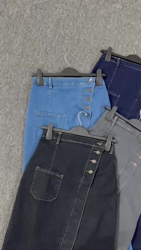Cellin Skirt - Rok Jeans Premium Stretch - Rok Jeans Panjang Wanita Dewasa A Line Kekinian - Rok Jeans Panjang Wanita Casual Denim Cewek