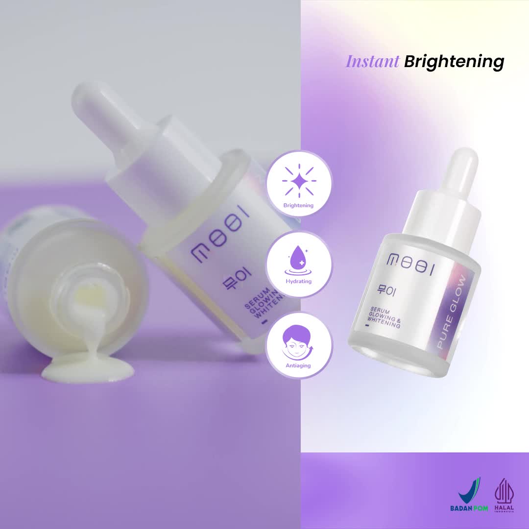 Bisa COD Serum Korea - Serum Wajah Mencerahkan Mooi Pure Glow Skincare Korea Memudarkan Jerawat Kusam Laki-Laki Pencerah
