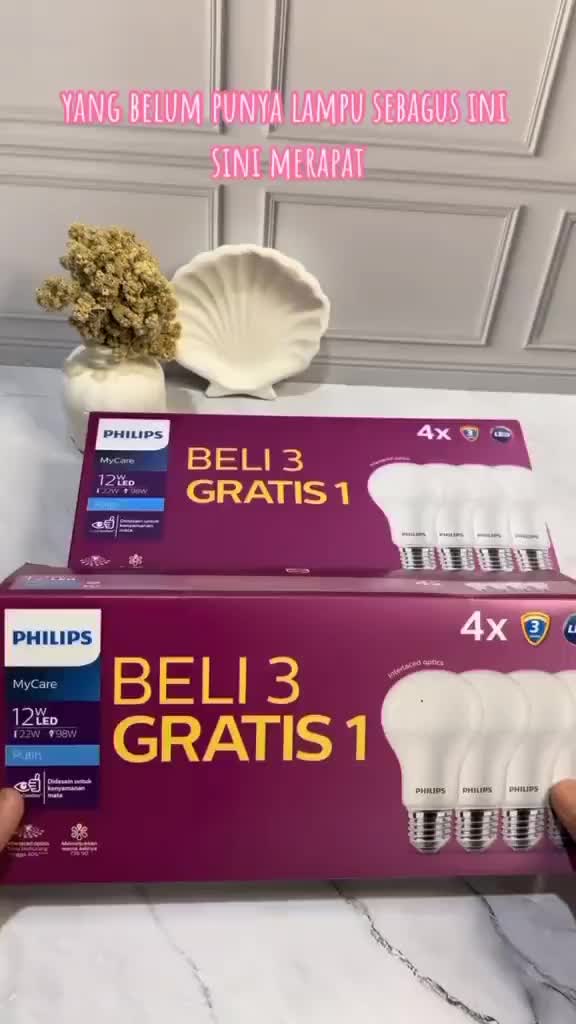 Promo 4 pcs Lampu led Pilips MultiPack MyCare LedBulb 12W 6500K