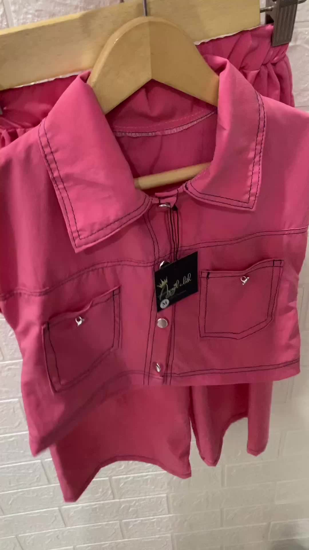 Setelan Celana baju anak rui top crop cantik/ sett cargo rui top/baju anak perempuan/setelan kulot/baju korea stile/ Motif polos/ Fashion/ Cantik