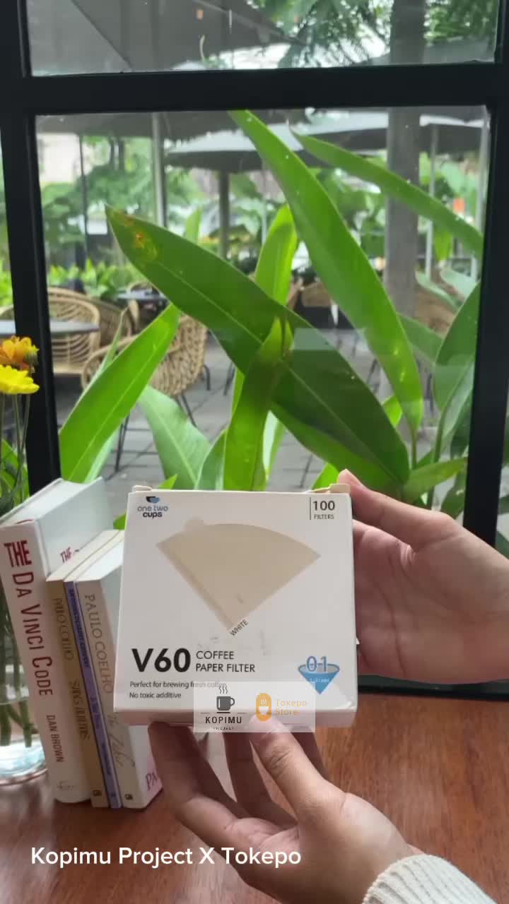 One Two Cups Paper Filter 01 Kertas Penyaring  Kopi V60 100 PCS  Coffee Manual Brew Kitchenware