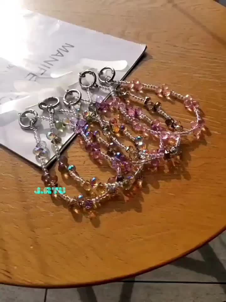 JRYU Gantungan HP Korea GLOWING CRYSTAL gantungan gelang gantungan tas gantungan kunci