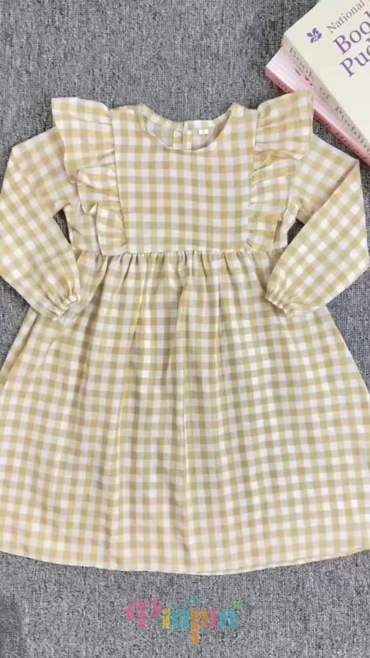 Pinpin Kids - Gamis Anak Perempuan Lengan Ruffle / Dress Anak Perempuan / Pakaian Anak Perempuan Cantik Gaya Feminim Muslim Baju Perempuan