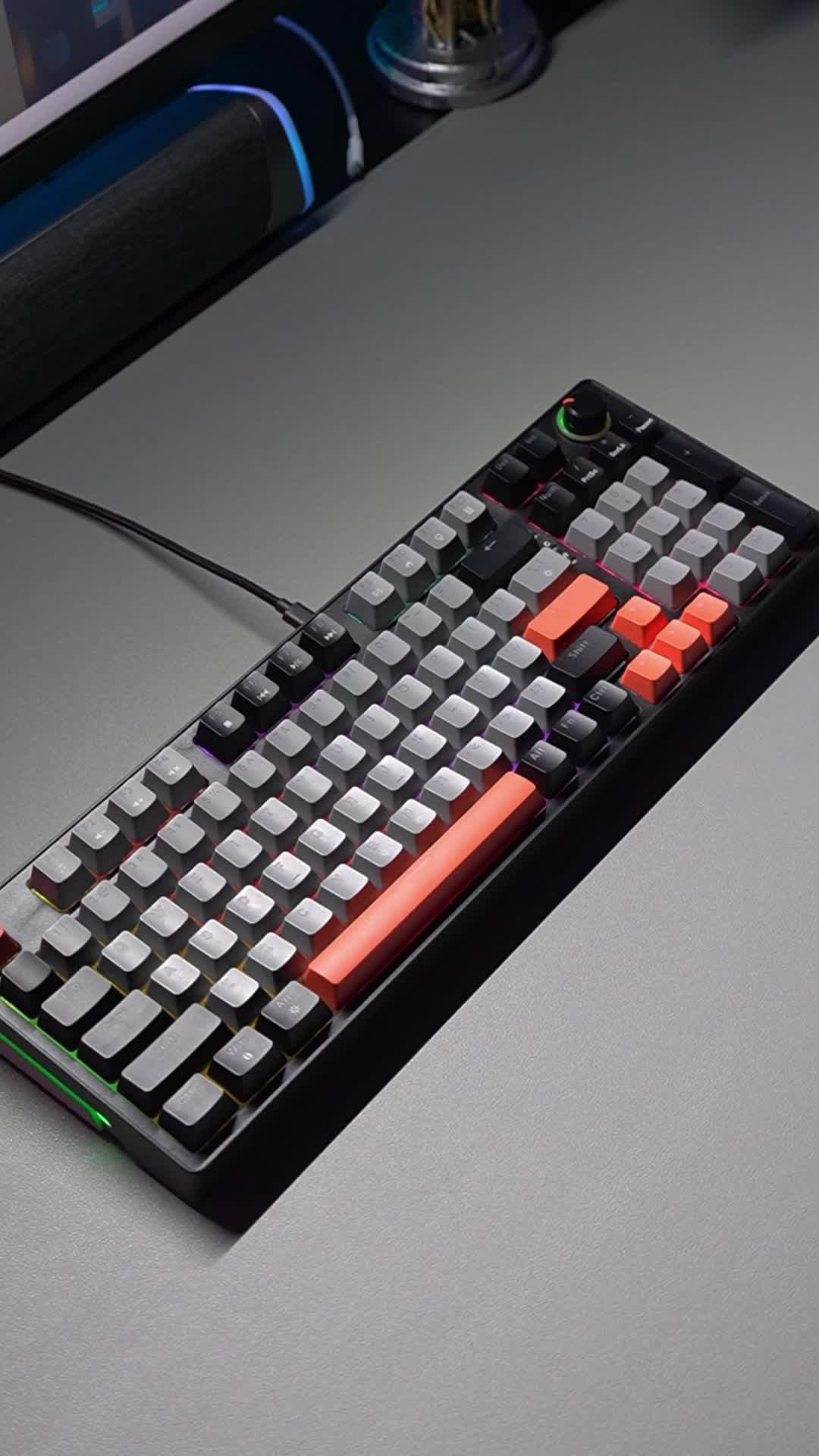 ZIFRIEND AG98 Gaming Mechanical Keyboard Blue/Red Switches Hot Swappable 98 Keys USB-to-Type-c Wired RGB Backlit Gaming Keyboard Multi-Function Buttons