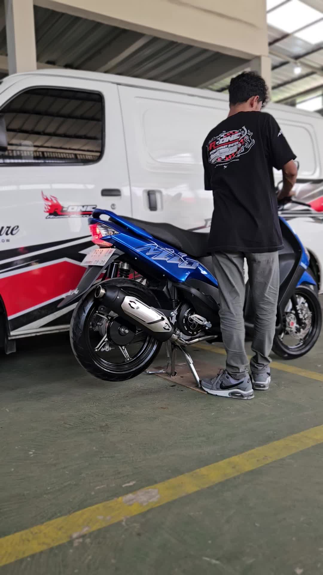 Knalpot R One Racing Muffler V2 STD Full Package untuk Yamaha Series Motor Sporty Motorcycle