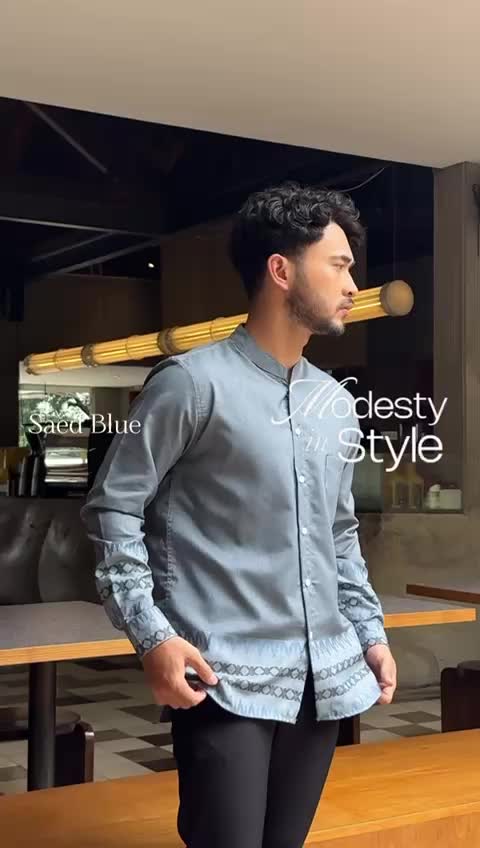 HSRM Koko Shirt Kemeja Koko Pria Ramadan Lengan Panjang
