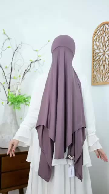 Echa's Chic - Pashmina Inner Oval Kaos Rayon / Pashmina Kaos Premium Kerudung Jilbab Panjang Muslim Wanita Basic Instan Hitam