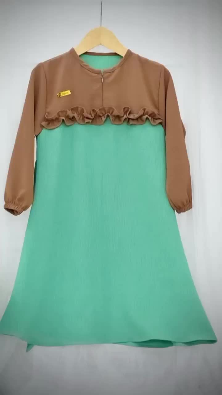 Gamis Anak Perempuam Terbaru 2024 Crinkle Airflow Untuk Lebaran Murah Hitam Muslim Gaun Dress Hitam Polos Lembut Nyaman