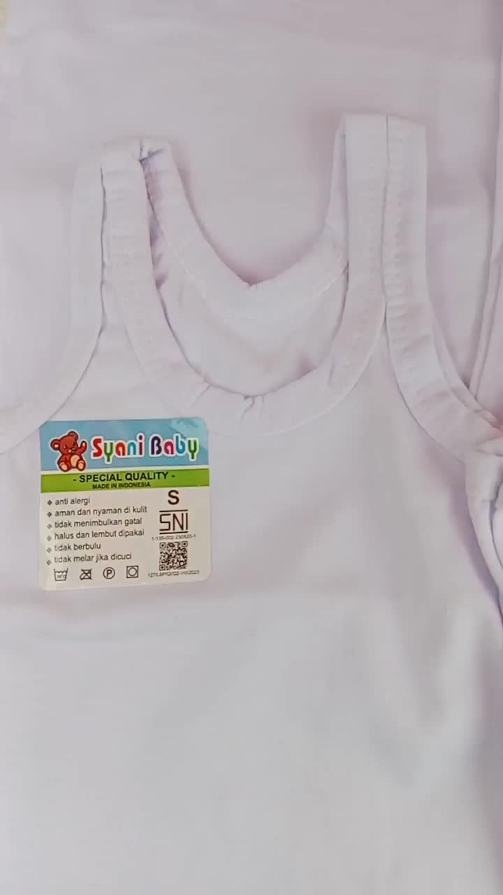 6pcs / Kaos Dalam Anak Laki-laki Singlet Tesse Putih Polos Lembut Nyaman - Paket 6pcs (Fashion)  5-6 tahun