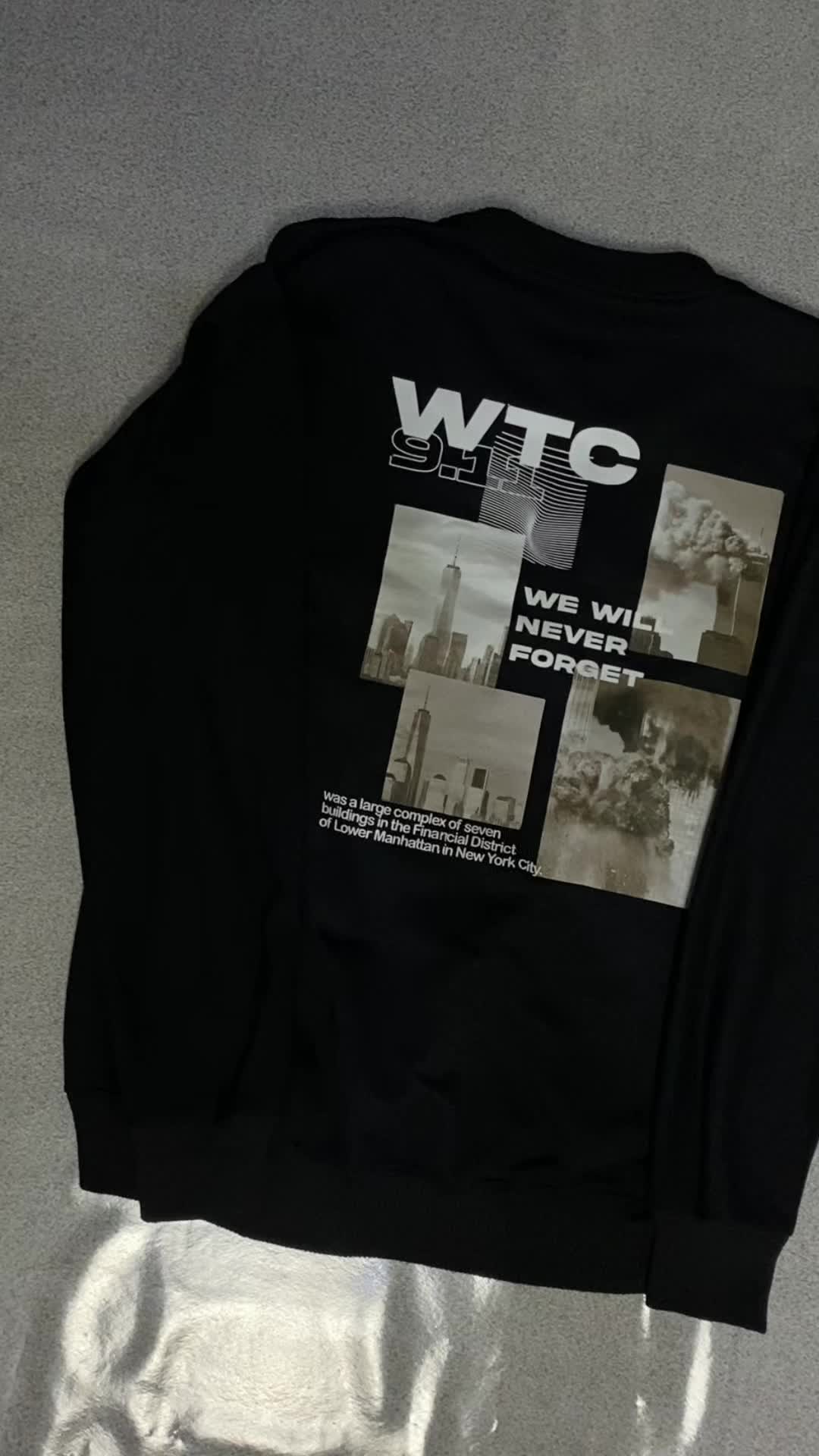 STREES Sweater Sweatshirt Crewneck WTC Pria Keren Berbahan Kain Fleece Lembut Nyaman Size M-XXL Distro Basic Panjang Santai Oblong