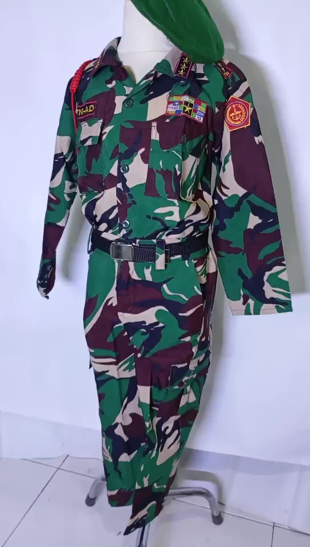kostum & aksesori Seragam TNI Anak Baret Hijau - Kostum Anak Laki-Laki - Fashion Baju Pakaian