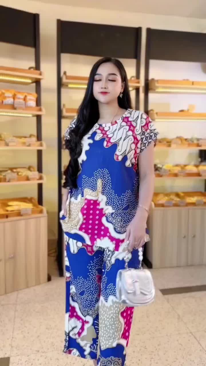 Setelan Wanita Fuji Lalisa Kekinian 2024 Jumbo Terbaru Rayon Lengan  Pendek  BY:batikSSpremium Nyaman Tebal