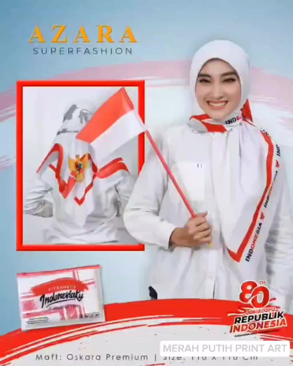 Jilbab Merah Putih Kerudung Motif Terbaru Kemerdekaan 17 Agustus