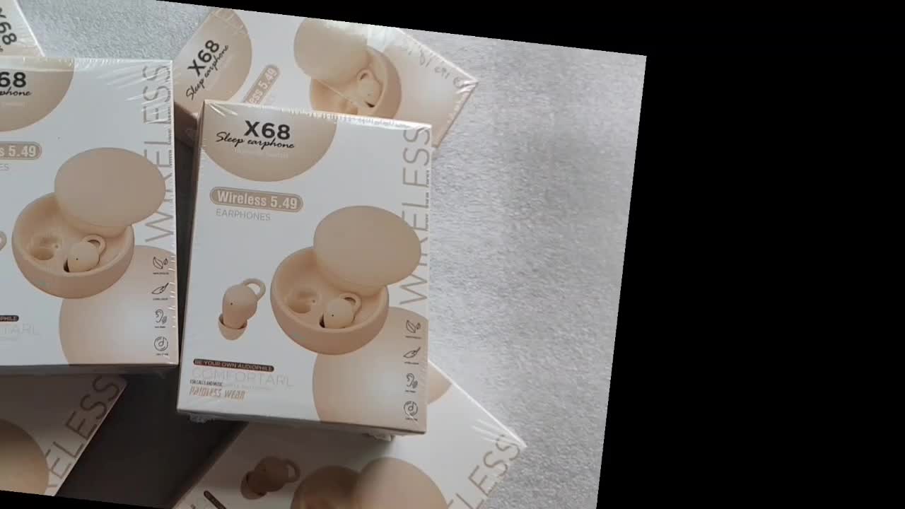 2024 Wireless Earphones Bluetooth 5.3 Suara membatalkan Invisible headphones Tidur headset dengan Microphone Mini Earbuds Ponsel Bass