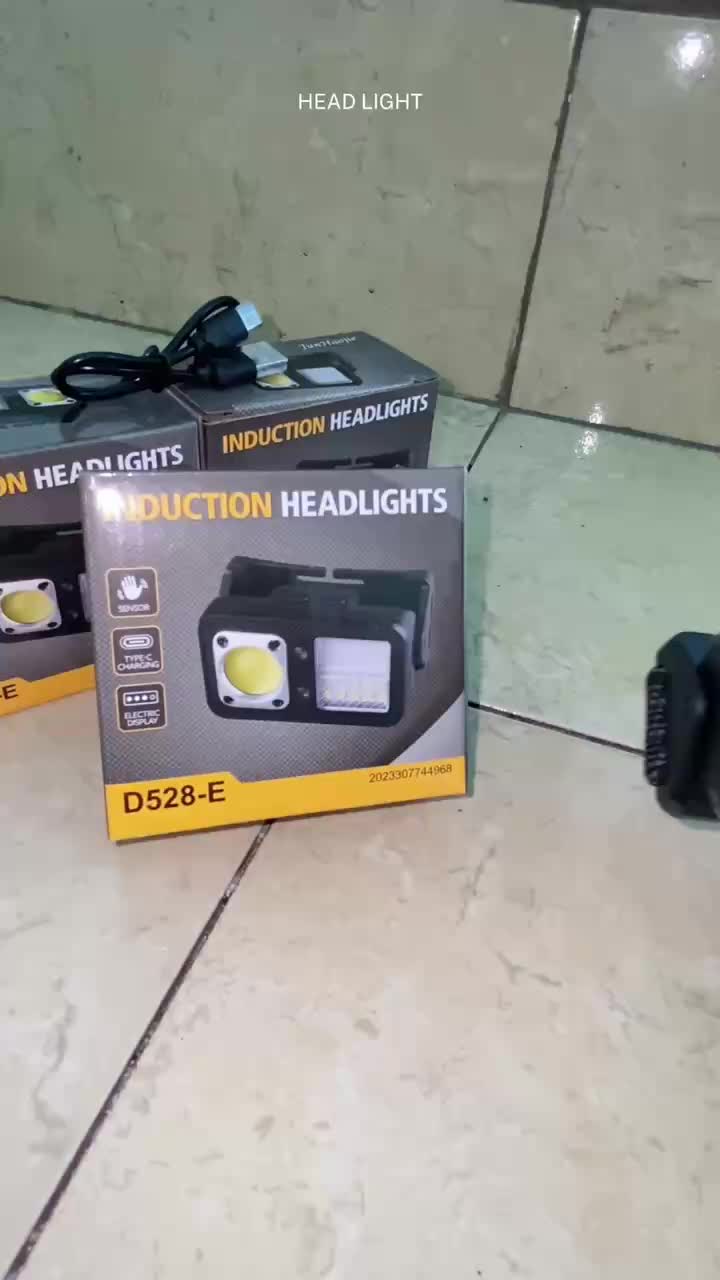 ANTO Senter Kepala Led 1200LM Sensor Rechargeable 6 Mode COB Lampu Merah USB-C WJ02