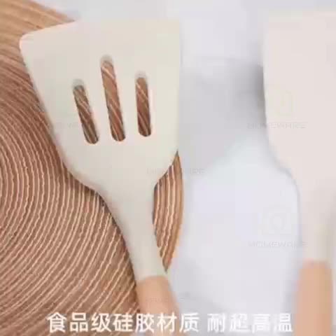 MAYY 4 in 1 Sendok Sup / Spatula Silikon Tahan Panas Warna PUTIH