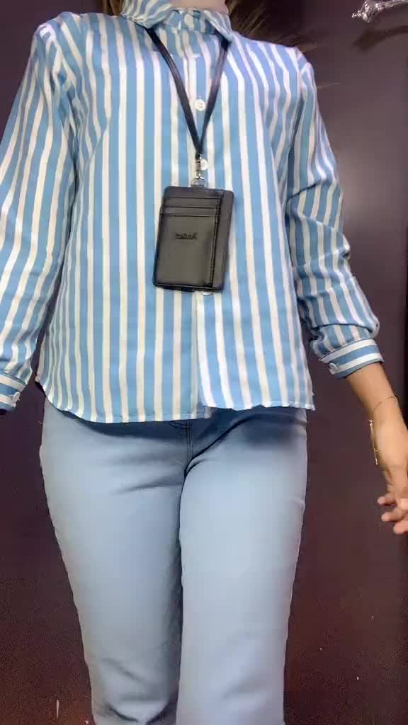 Kemeja Wanita Oversize Motif Salur Garis Cewek By Azka Collection Kancing Kerah Tangan Panjang Bahan Poly Rayon Nyaman