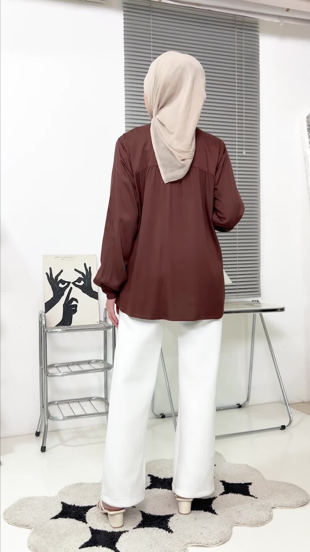 Sora Blouse Shirt - Atasan Rayon Twill Atasan Wanita Top