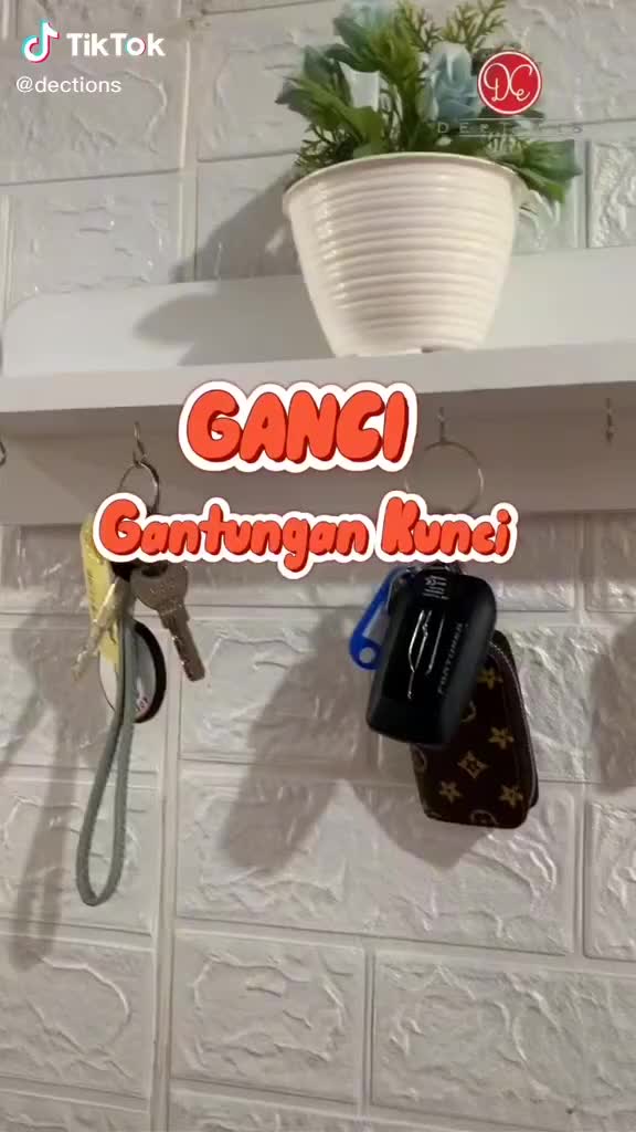 Dections Tempat Gantungan Kunci Rak Dinding Minimalis Serbaguna Key Holder Kapstok Kayu Aesthetic Lengkap Paku Besi