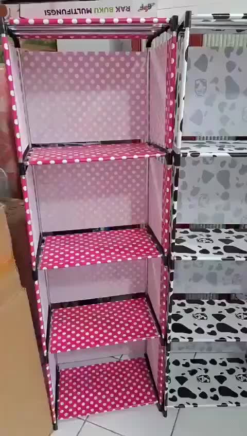 RAK BUKU PORTABLE 5 TINGKAT 4 SUSUN / RAK SEPATU SERBAGUNA 5 SUSUN
