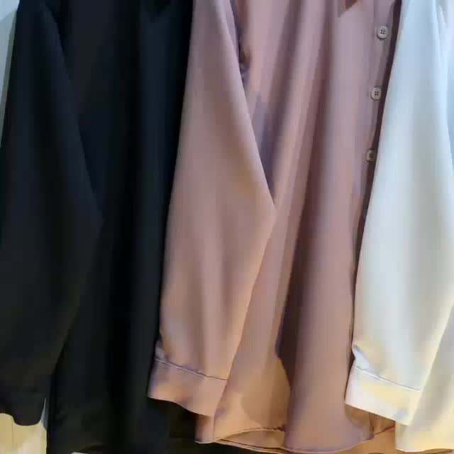 KEMEJA MONALISA POLOS/KEMEJA WANITA POLOS Basic Formal Kantor Nyaman Baju Mewah Tangan Panjang Kancing Aktip Atasan  Baju Kerja Casual Hitam Putih Cewek Stylish  Bahan Tebal Size M L XL XXL