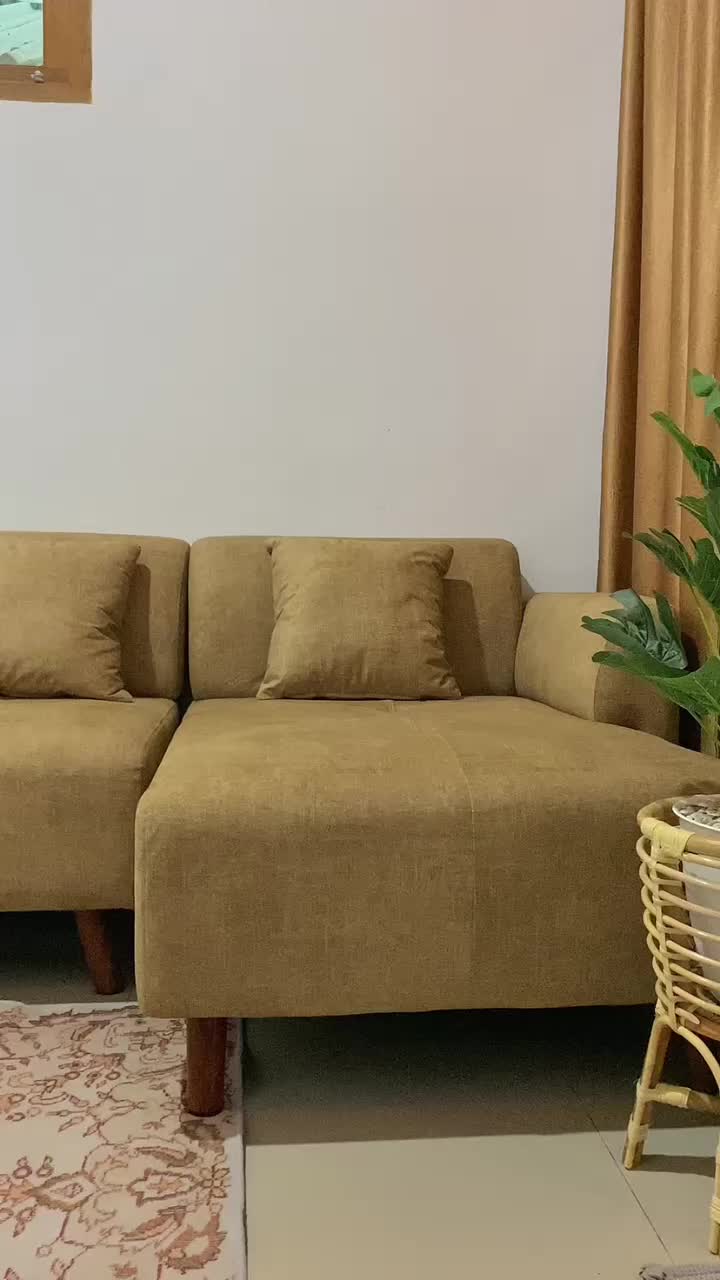 Sofa L Shape Asahi 3 Seater Hermoin dengan Bonus 3 Bantal Peluk FREE ONGKIR JABODETABEK Furniture