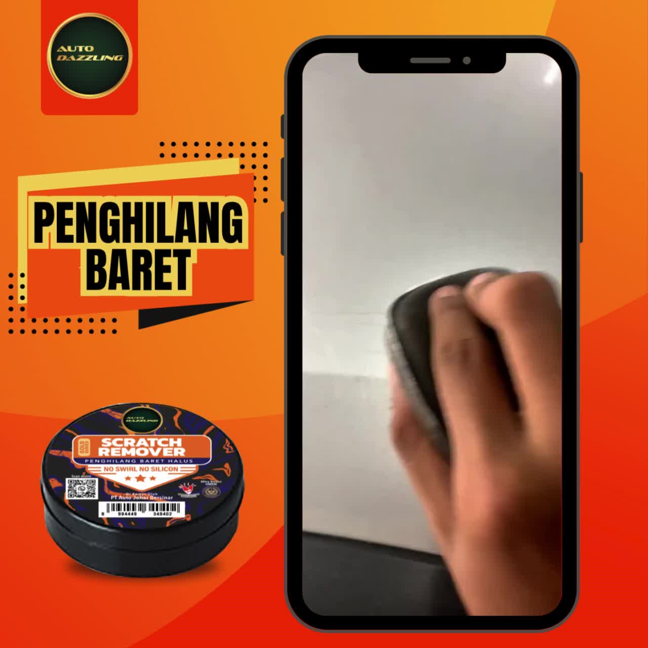 Auto Dazzling Penghilang Baret Mobil Motor Helm Instan | Kompon Premium Penghilang Goresan & Mengembalikan Kilap Cat | Compound No Lecet