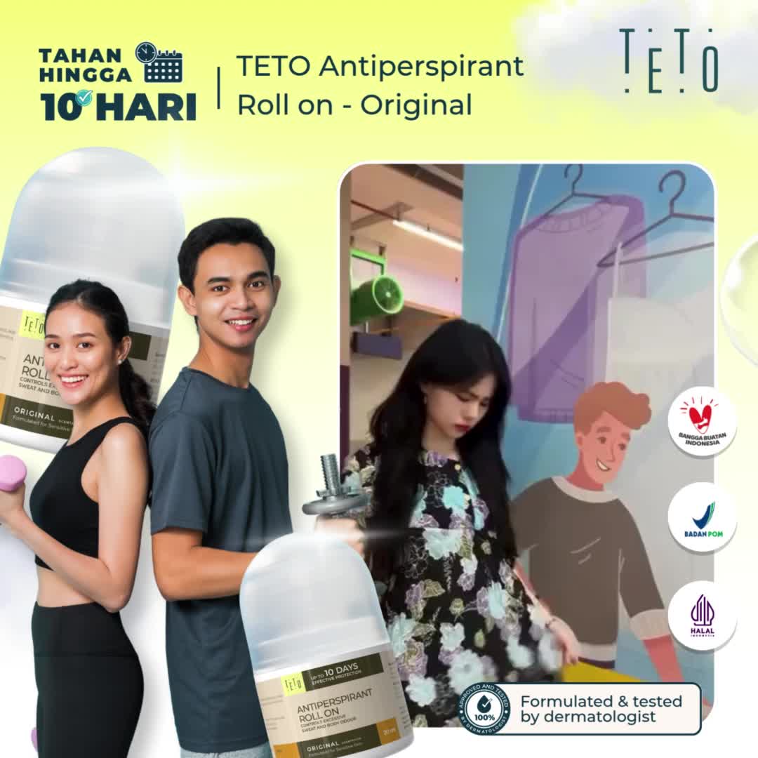 [BUY 1 GET 3] TETO Antiperspirant Roll On Original 20ml FREE 1pcs TETO Hand and Foot Spray 5ml - FREE 1pcs TETO Hand and Foot Spray 5ml dan 1pcs TETO Footcare 5ml