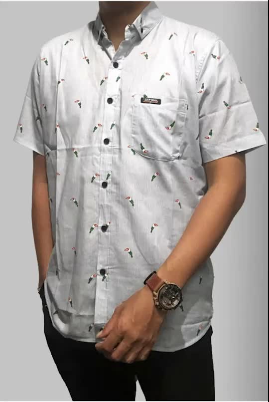 Kemeja Motif garis garis distro terbaru premium Lengan Pendek Santai Pria Wanita Katun Ukuran M L XL Nyaman pendek