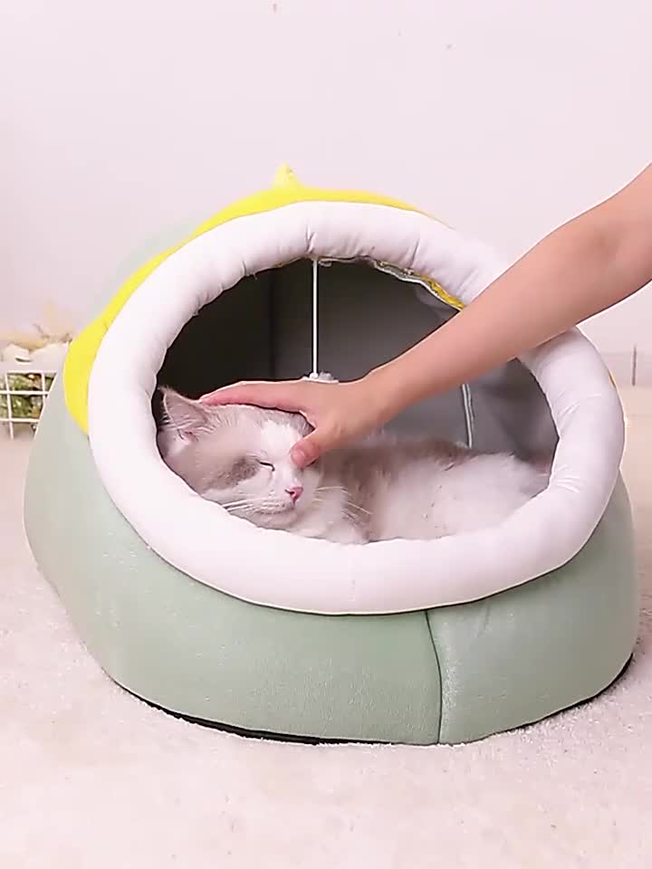 Tempat Tidur Kucing Anjing Pet Bed Sarang Hewan Peliharaan Kasur rumah kucing semi tertutup dan vila